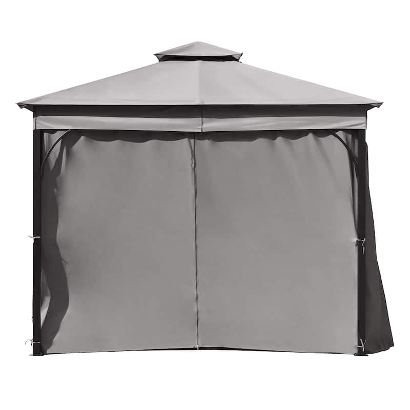 Roomfitters 10x10 FT Outdoor Gazebo with Double Roofs, Canopy, Mosquito Netting & Privacy Screens for Shade or Rain