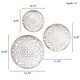 preview thumbnail 2 of 5, Broken and Distressed Carved Flower Wood Wall Decoration (3-piece Set)