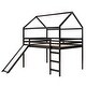 preview thumbnail 16 of 15, Full Size Loft Bed, House Bed with Slide and Guard Rails,High-quality Solid Pine Wood
