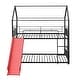 preview thumbnail 4 of 7, 2 In 1 Multifunction Twin Over Twin Metal Bunk Bed With Slide