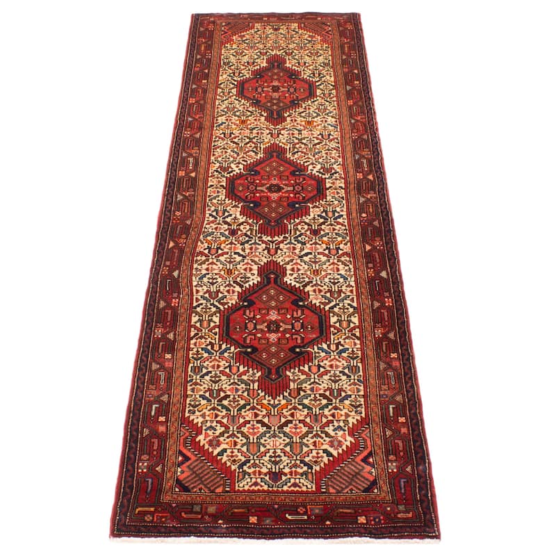 ECARPETGALLERY Hand-knotted Anadol Cream Wool Rug - 2' 11" x 10' 11"