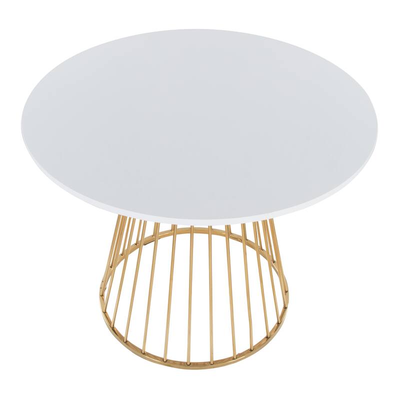 Silver Orchid Canary Pugo Round Dining Table with Pedestal Base