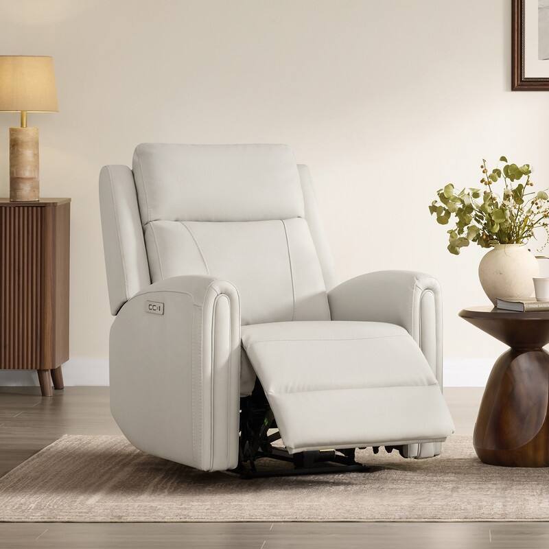 Spruce & Spring Power Recliner Chair Wall Hugger with USB & Type-C Charge - Cream