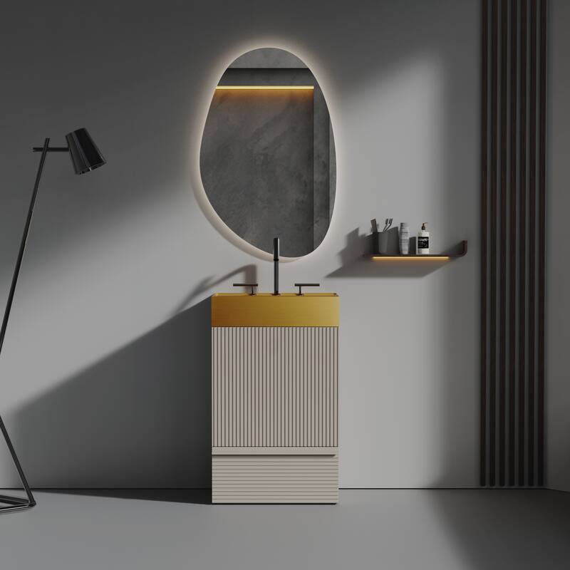 Modern Freestanding Bathroom Vanity with Practical Storage and Premium Materials - Grey