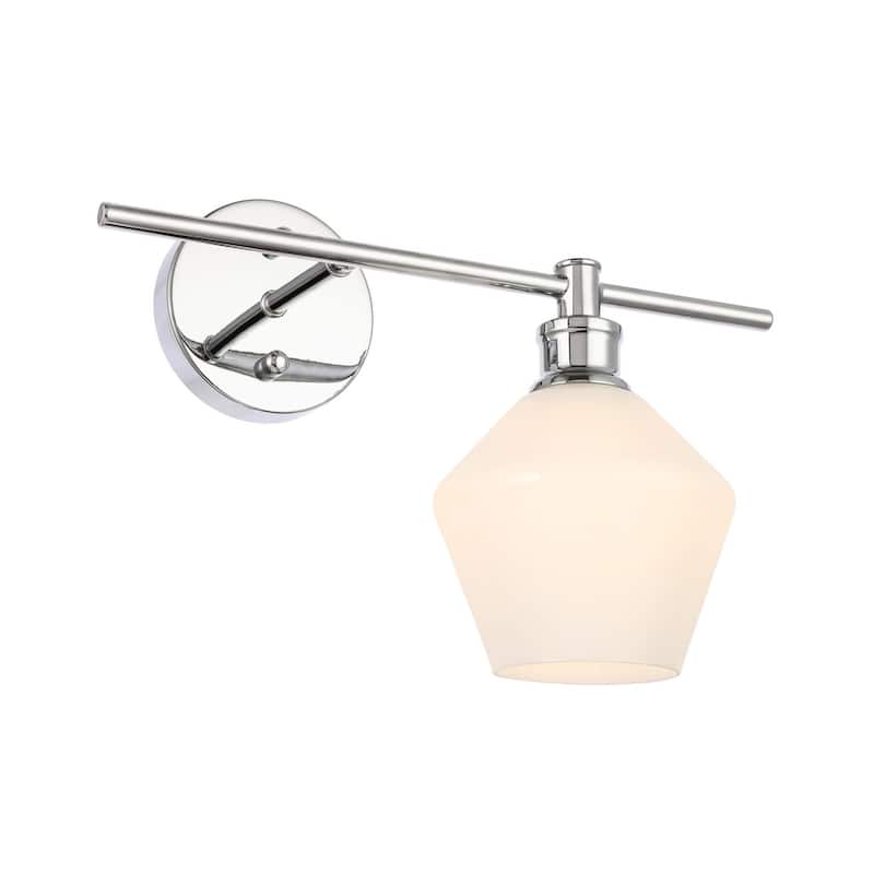 Gerald 1-Light Glass Right Wall sconce - 14.7/10.2 - 14.7/10.2