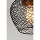 preview thumbnail 8 of 9, Edita 1-light Black and Brushed Brass Finish Woven Wire Cage Pendant