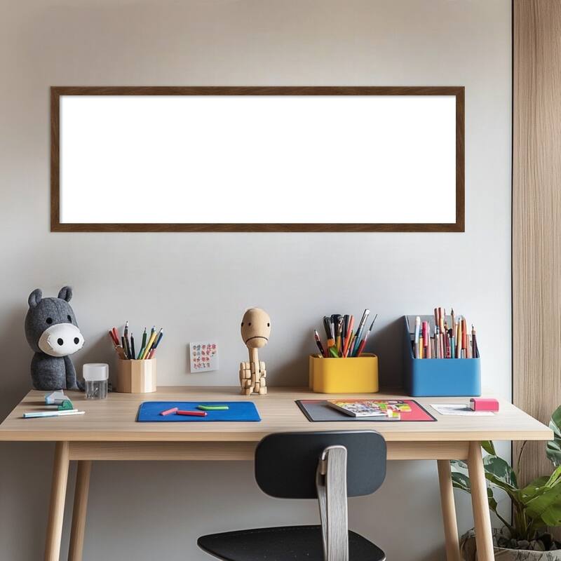 Amanti Art Carlisle Blonde Narrow Framed Dry Erase Magnetic Board