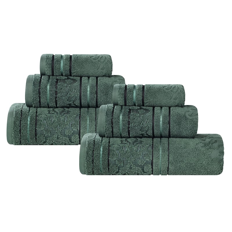 Superior Sadie Zero Twist Cotton 6 Piece Jacquard Towel Set