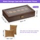 preview thumbnail 1 of 4, Multipurpose Watch Box 12 Slots with Clear Top Wood Watch Display Case - Wooden Brown Wooden Brown
