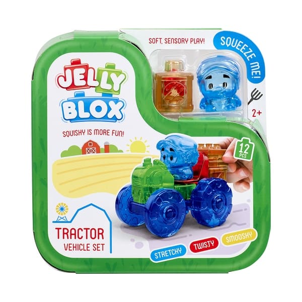 slide 2 of 4, Goliath Jelly Blox Tractor Set, 12 Pieces Green - Kids