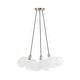 preview thumbnail 8 of 8, JONATHAN Y Rhys 24" 3-Light Mid-Century Glam Frosted Glass Orb LED Chandelier, White/Brushed Nickel
