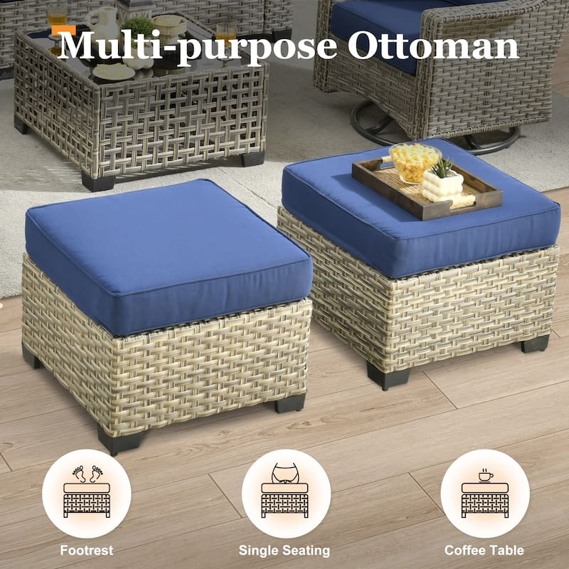 XIZZI 9-piece Patio Furniture Outdoor Wicker Sofa Seating Set