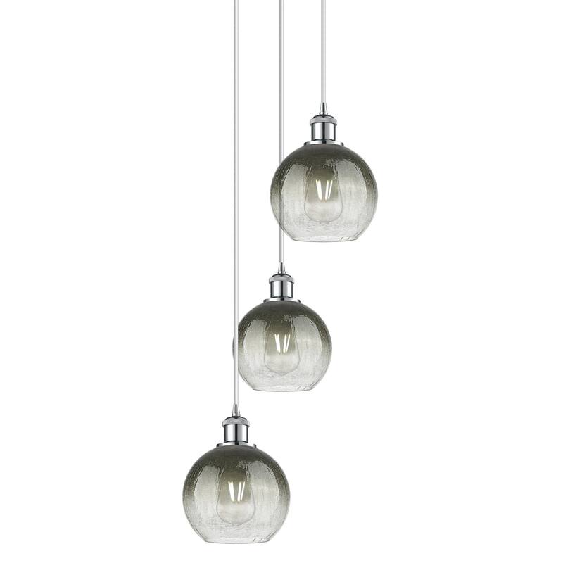 Innovations Lighting 113B-3P-31-15 Brookhaven Globe Pendant Brookhaven - Polished Chrome / Slate