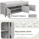 preview thumbnail 6 of 28, Merax 4 Doors Storage Bench with Adjustable Shelves and Removable Cushion