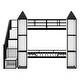 preview thumbnail 10 of 28, Castle-shaped Design Twin over Twin Metal Bunk Bed with Wardrobe and Multiple Storage