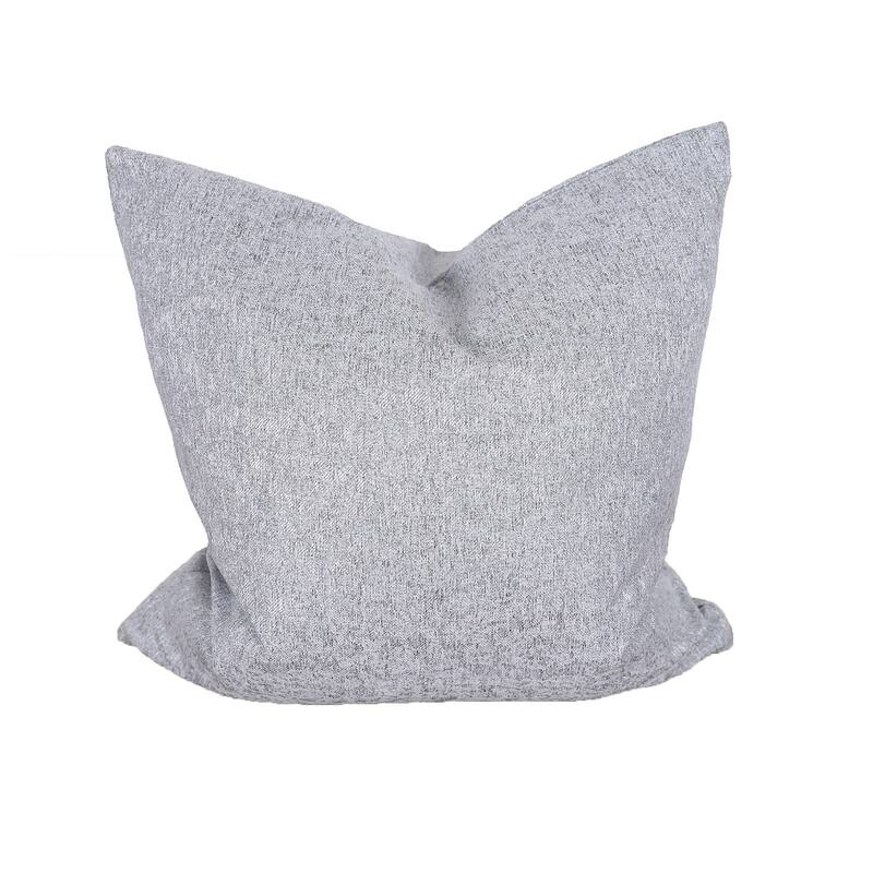 HomeRoots 22" X 22" Gray Polyester Zippered Pillow