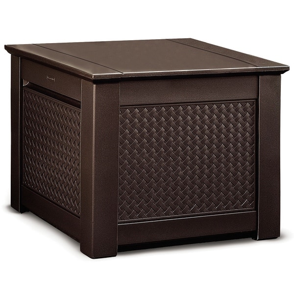 Rubbermaid 1837303 Patio Chic 29 Wide Resin Outdoor Storage Box - Brown -  Bed Bath & Beyond - 27778236