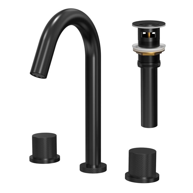 GRANDJOY 8" High Arc Widespread Double Handle Faucet
