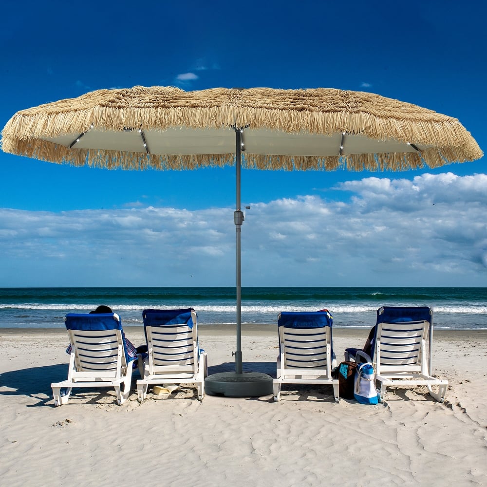 Autlaycil 13ft Extra Large Patio Umbrella with Solar Lights(Without Base)