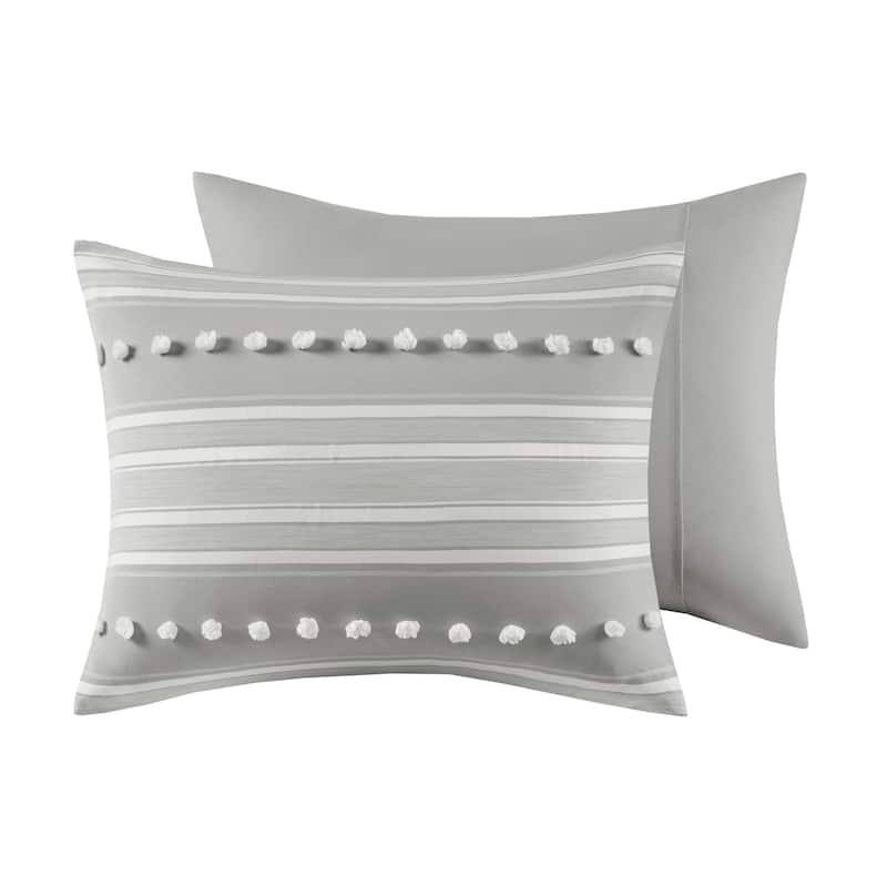 Intelligent Design Cillian Striped Clipped Jacquard Comforter Set
