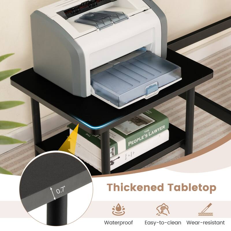 Gymax Printer Stand w/ Storage Under Desk Printer Table w/ 4 Wheels - See Details