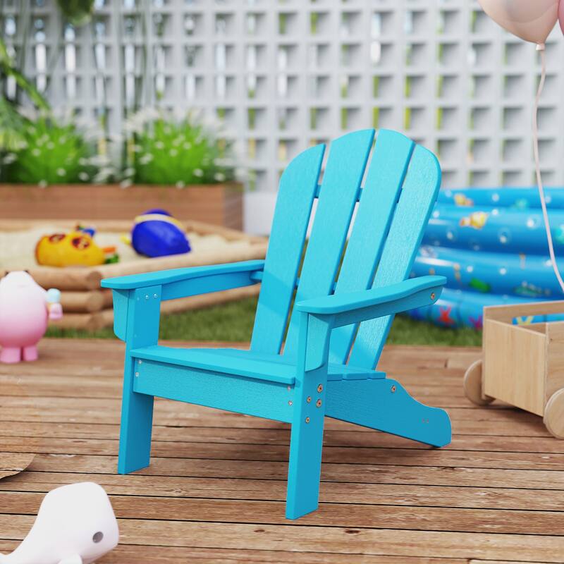 Gymax 2PCS Kid's Adirondack Chair All-Weather HDPE Toddler Lawn Chair