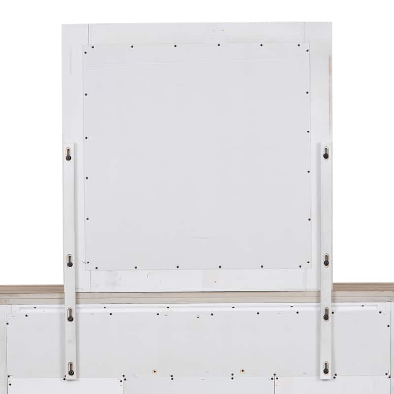 Heartland Antique White Tobacco Dresser & Mirror