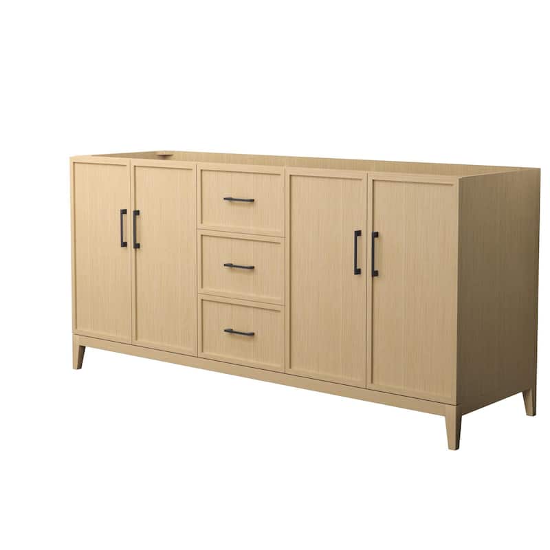 Elan 72-inch Double Vanity Cabinet - White Oak, Black Trim, No Top