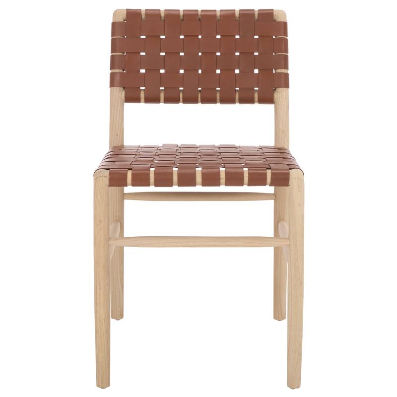 SAFAVIEH Home Kaiber Dining Chair - 18"W x 22"D x 33"H - Red Tan/Natural