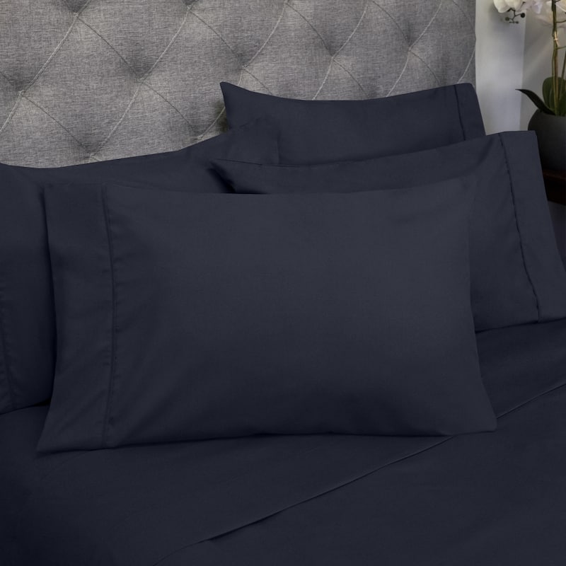 Sweet Home Collection 6 Piece Sheet Set, Deluxe Ultra Soft 1500 Series, Double Brushed Microfiber - Twin XL - Navy