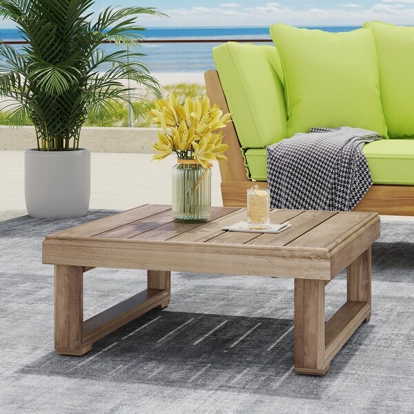 Westchester Outdoor Acacia Wood Square Coffee Table by Christopher
