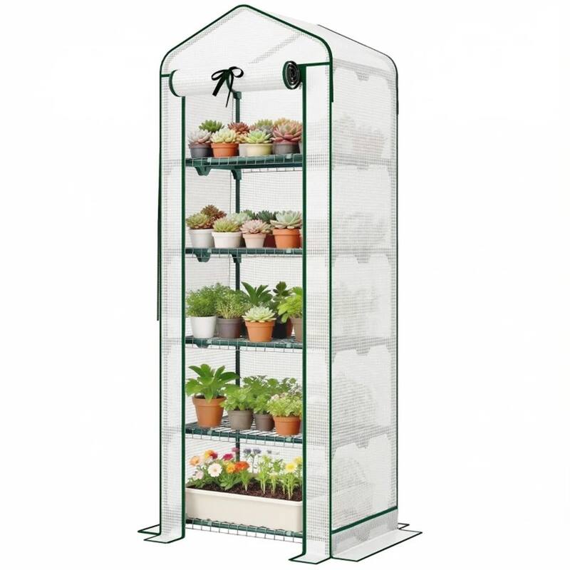 Small Greenhouse, Portable small Greenhouse, Plant Rack, white