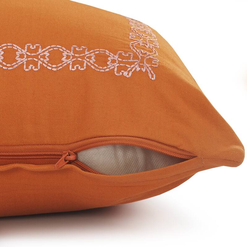 Sevita Dainty and Delicate Embroidered Border Throw Pillow