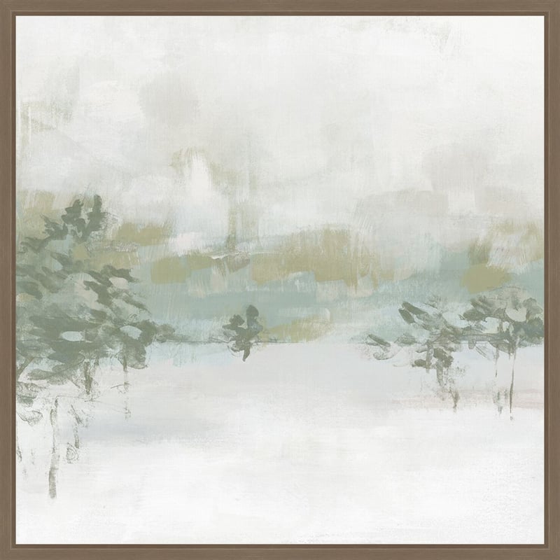 Winter Hillside I by June Erica Vess Framed Canvas Wall Art Print - Sylvie Dark Gold