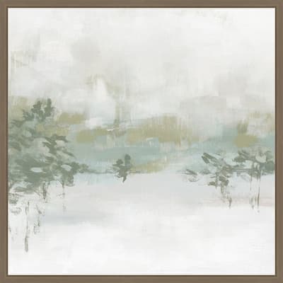 Winter Hillside I by June Erica Vess Framed Canvas Wall Art Print - Sylvie Dark Gold