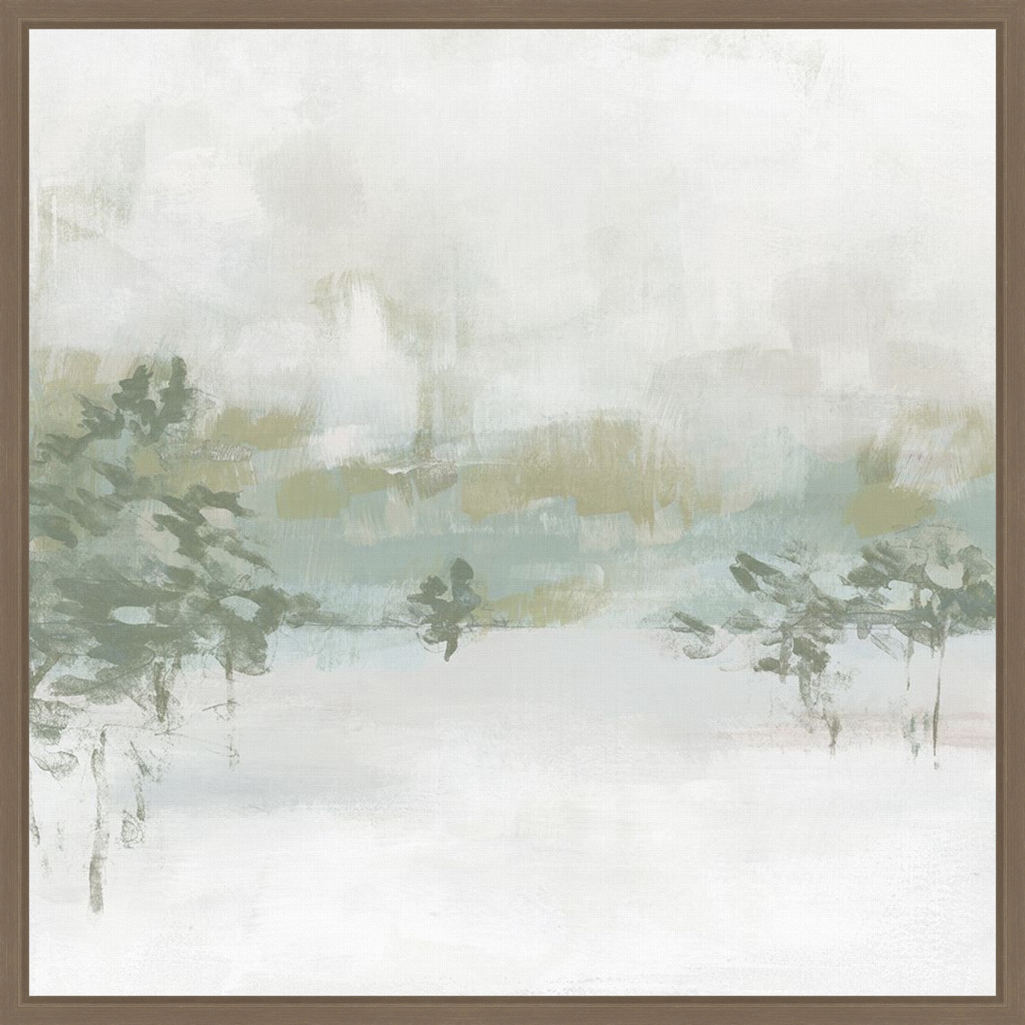 Winter Hillside I by June Erica Vess Framed Canvas Wall Art Print - Sylvie Dark Gold