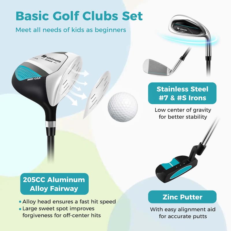 Ultimate Kids Golf Practice Set Junior Complete Golf Club Set for Kids - See Details