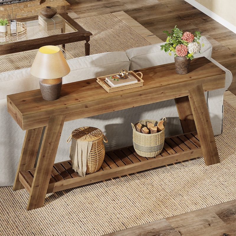 Solid Wood Console Table for Entryway
