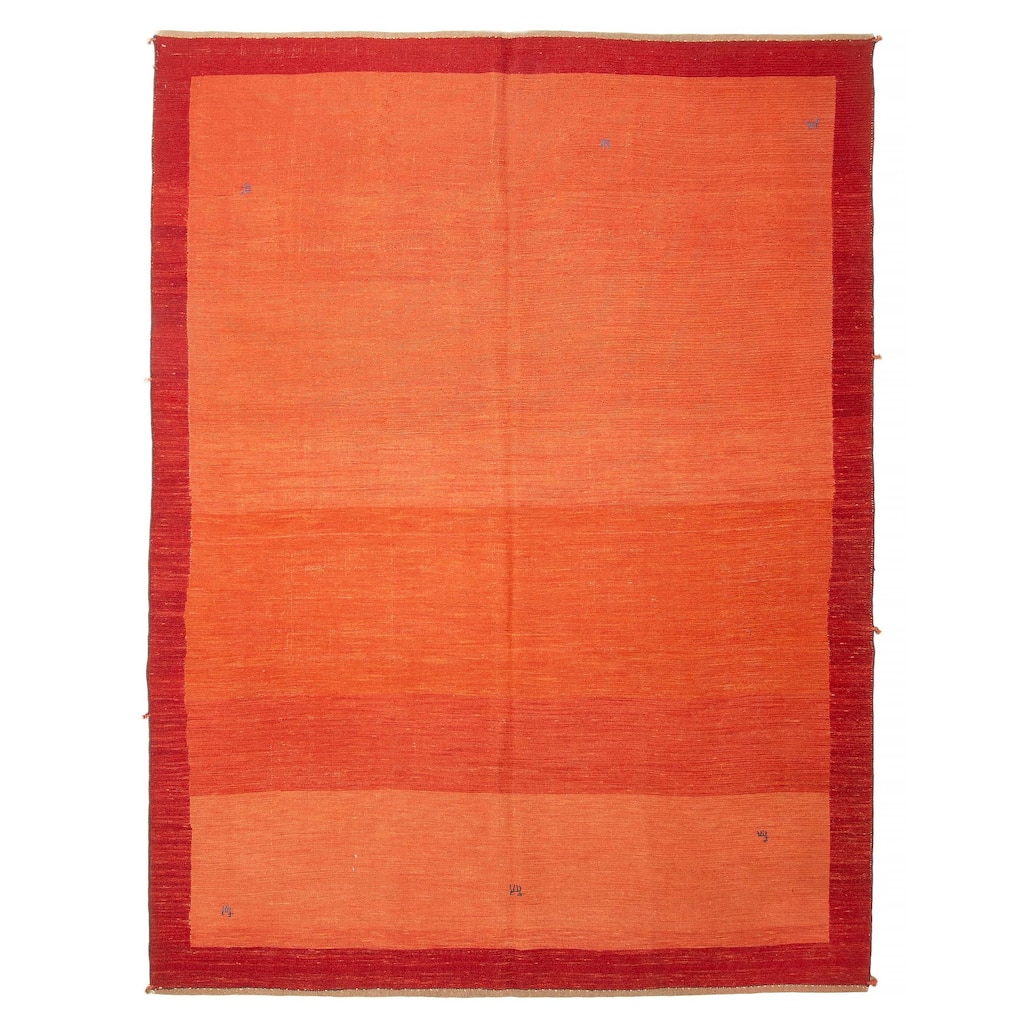 ECARPETGALLERY Flat-Weave Kashkuli Red Wool Tapestry Kilim - 6'4 x 8'1