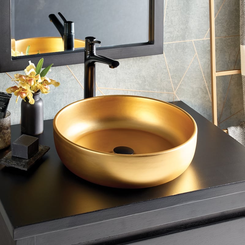 NativeStone Concrete Vanity Top - Vessel Sink Cutout with Single Faucet Hole (Top Only)