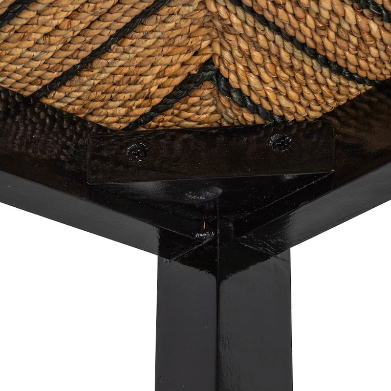 Willowbrook Wood and Seagrass Backless Counter Stool