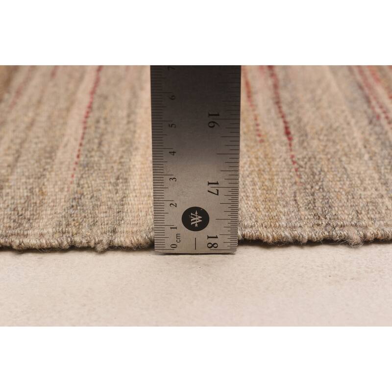 ECARPETGALLERY Flat-Weave Ankara FW Tan Wool Kilim - 7'7 x 10'6