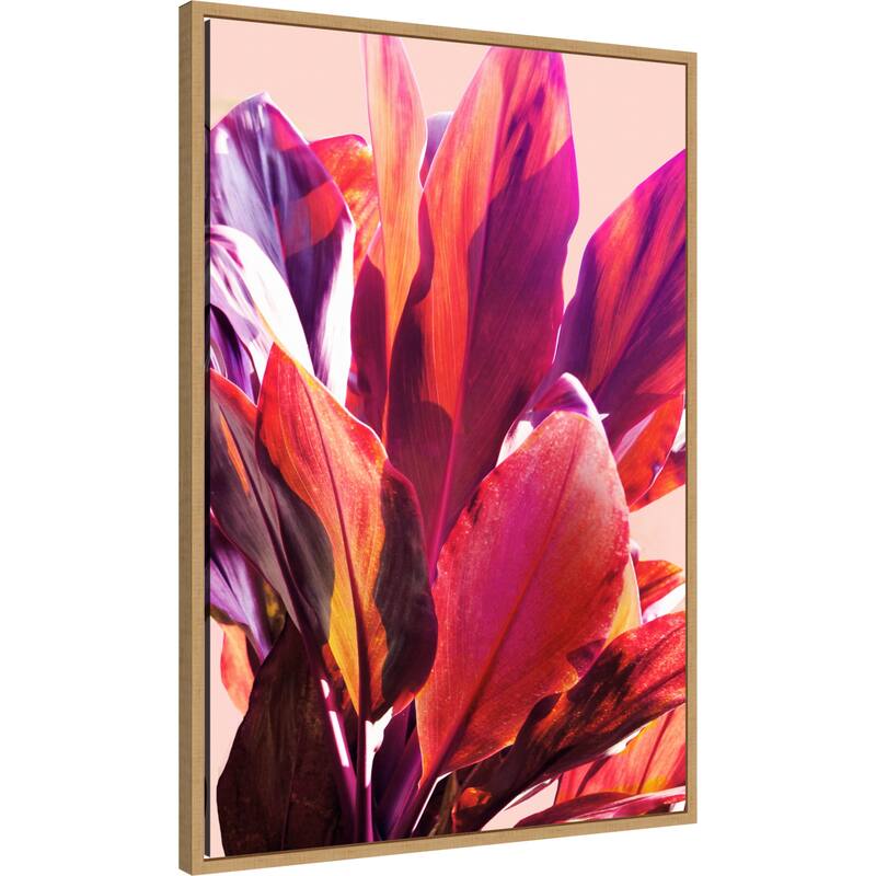 Fuchsia Leaves No. 1 by Gemma Bardot (23 x 33 in.), Framed Canvas Wall Art Print