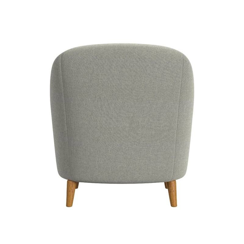 Accent Armchair, Button Tufted Backrest, Soft Gray Woven Fabric