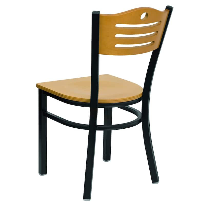 Slat Back Metal Restaurant Chair - 16.5"W x 21.5"D x 32.75"H