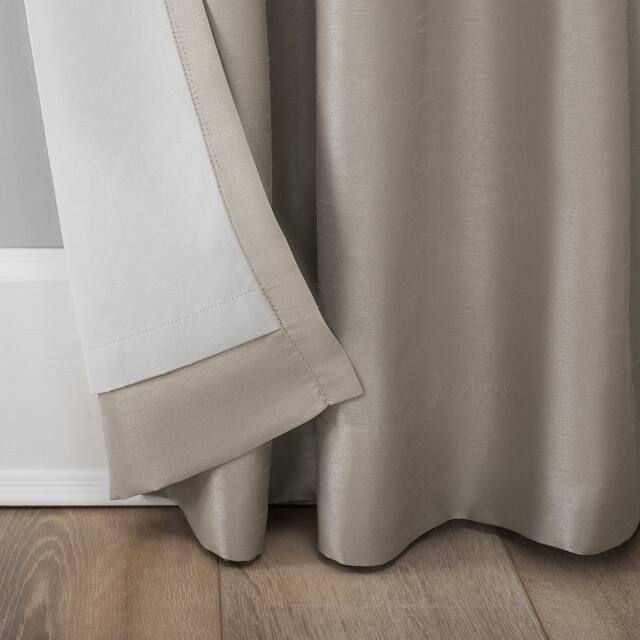 Sun Zero Evelina Faux Dupioni Silk Blackout Curtain Panel, Single Panel