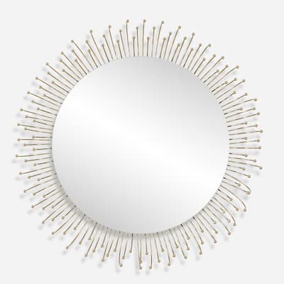 Uttermost 09985 Aga 31" Diameter Circular Framed Bathroom Mirror