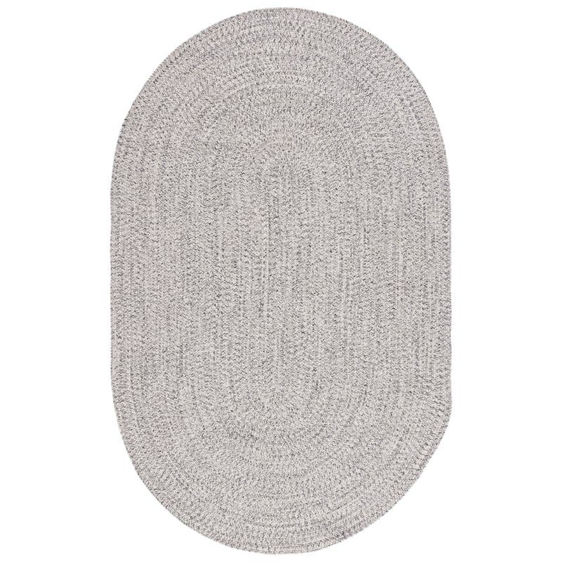 SAFAVIEH Handmade Braided Anthi Casual Rug - 5' x 8' Oval - Grey/Ivory
