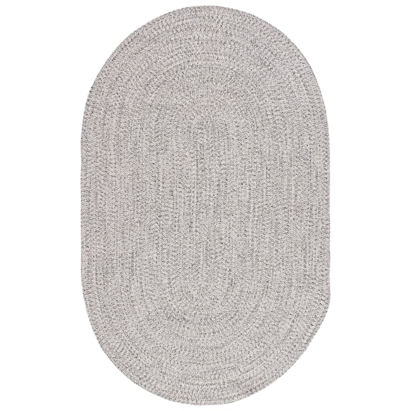 SAFAVIEH Handmade Braided Sakineh Casual Rug - 6' x 9' Oval - Grey/Ivory