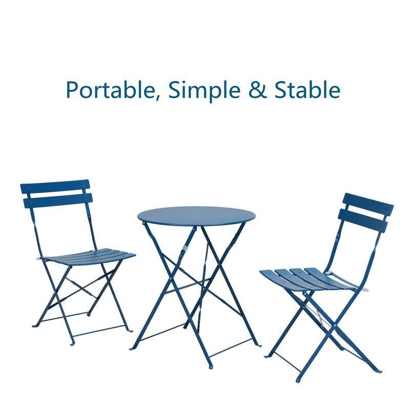 Round 2 Person - 23.6" Long Bistro Set (6 Colors )